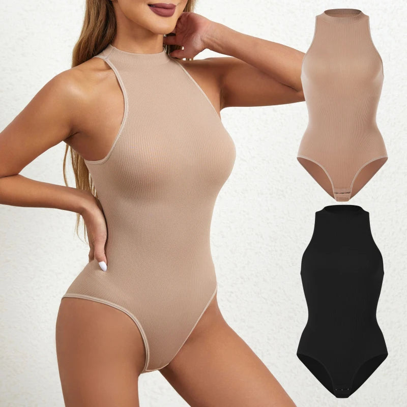Buttoned High Elastic Skin-Friendly Waist-Cinching Body Shaping Strap Tight-Fitting Women Tummy Control One-Piece Bodysuit