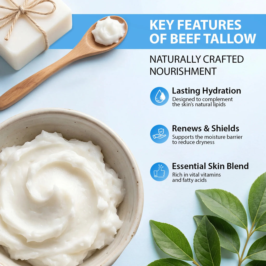 Copper Peptides Beef Tallow for Skin,GHK-Cu Peptide Tallow and Honey Balm for Face Body Moisturizer Cream Safe for Dry Sensitive