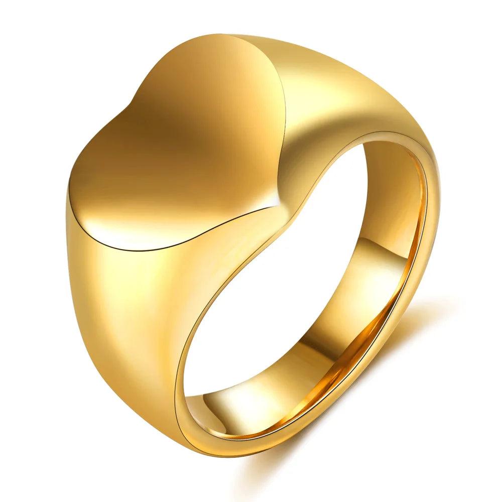 Custom Engraved Picture Logo Name Heart Round Rings for Man Woman Stainless Steel Wedding Rings Personalized Photo Jewelry Gifts