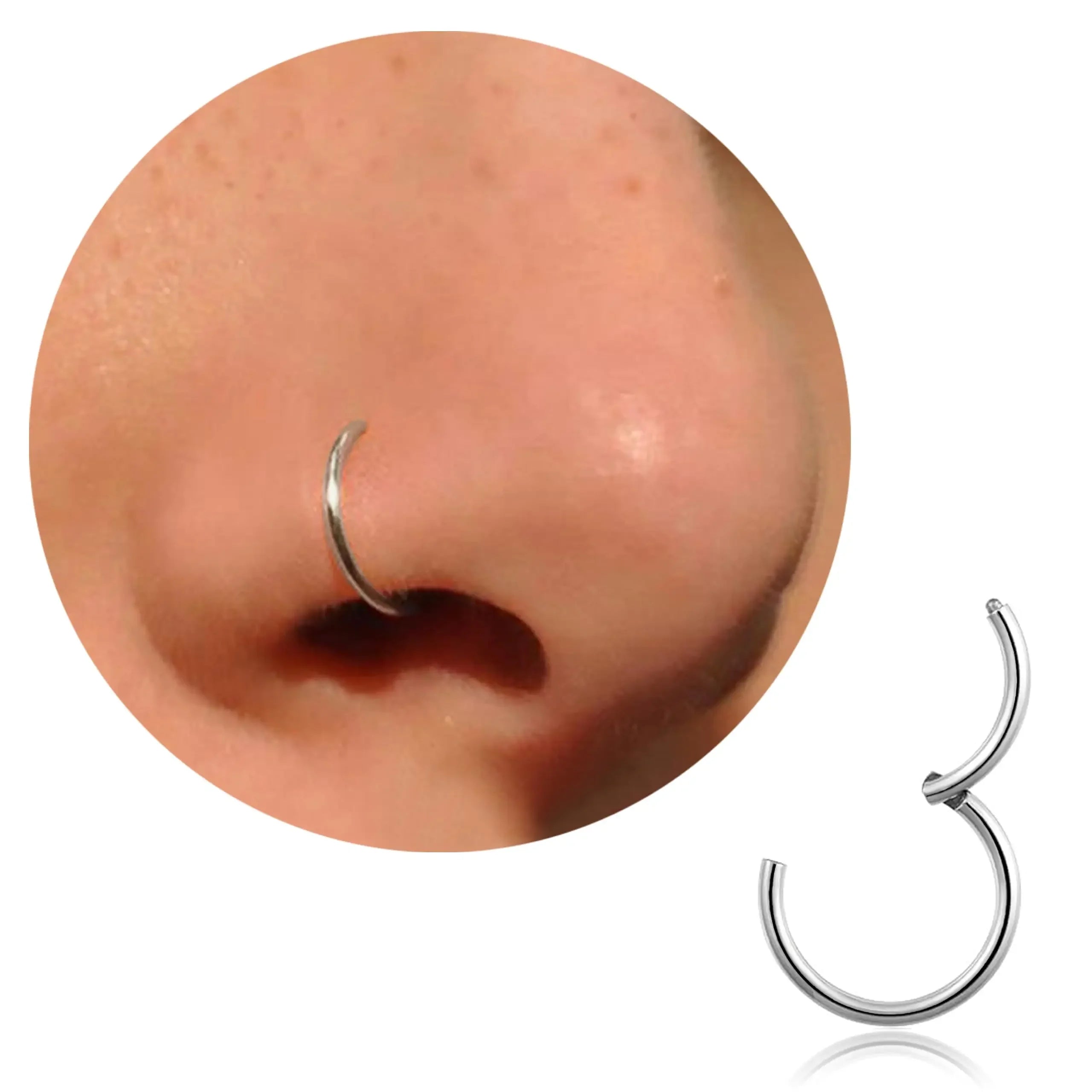 18G  316L Surgical Steel Nose Ring Hoop, Cartilage Hoop Earrings for Women Men  Piercing Jewelry 6mm/8mm/10mm/12mm