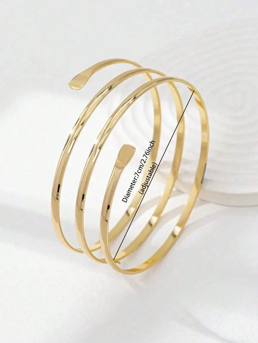 1pc Women Metal Wire Armband, Upper Arm Bracelet, Summer Body Jewelry