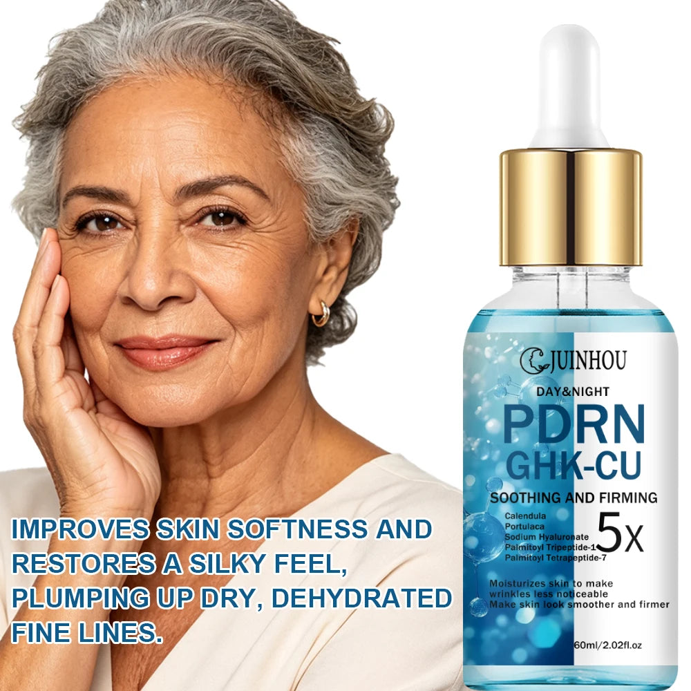 JUINHOU PDRN GHK-CU Copper Peptide Facial Serum Firming Dull Skin Fine Lines Hydrating Brightening Facial Essence For Daily Face
