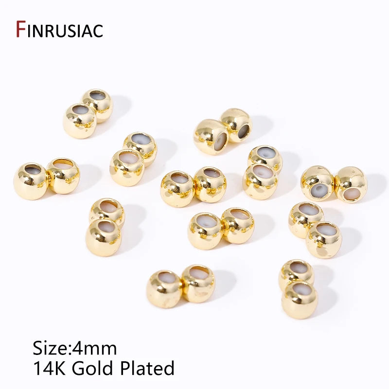14K Gold Plated Brass Double Row Positioning Beads Silicone Adjustment Stopper Spacer Beads For DIY Jewelry Making Findings