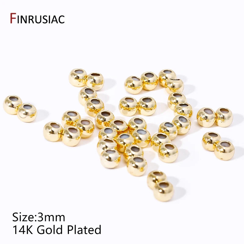 14K Gold Plated Brass Double Row Positioning Beads Silicone Adjustment Stopper Spacer Beads For DIY Jewelry Making Findings