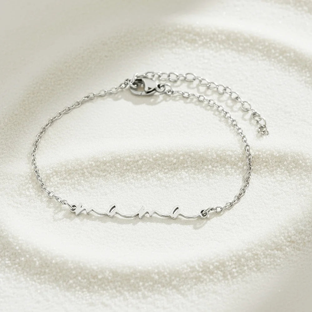 DGIDDK Stainless Steel Mama Letter Pendant Bracelet Elegant And Sophisticated Mother's Day Gift Fashionable Bracelet For Women
