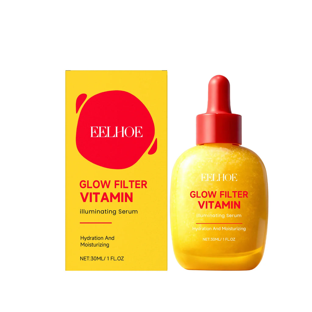 Korean Skincare Glow Filter Vitamin C-Peptide Illuminating Serum & Cream Set 30ml Serum + 50g Cream, Brightening & Hydrating Duo