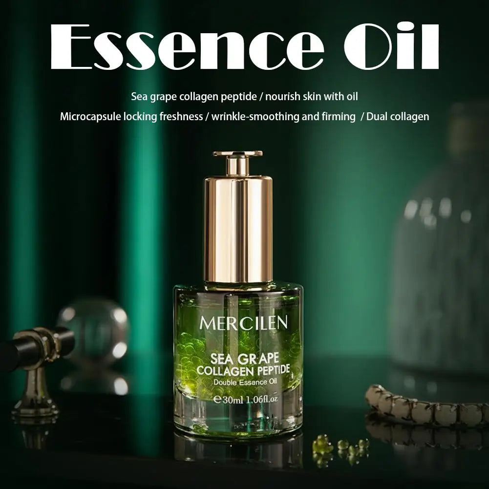 Sea Grape Collagen Peptide Double Essence Oil Facial Care Tightening Moisturizing Brightening Face Serum Korean skin care