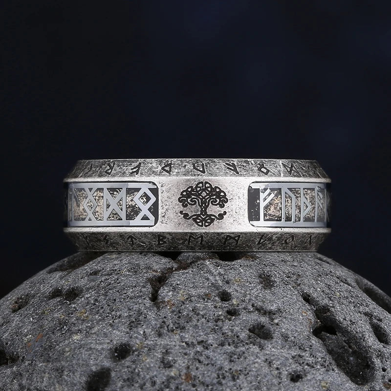 Nordic Tree Of life&Celtic Knot Rings For Men Women Stainless Steele Vintage Ring Punk Biker Amulet Viking  Jewelry Couple Gift