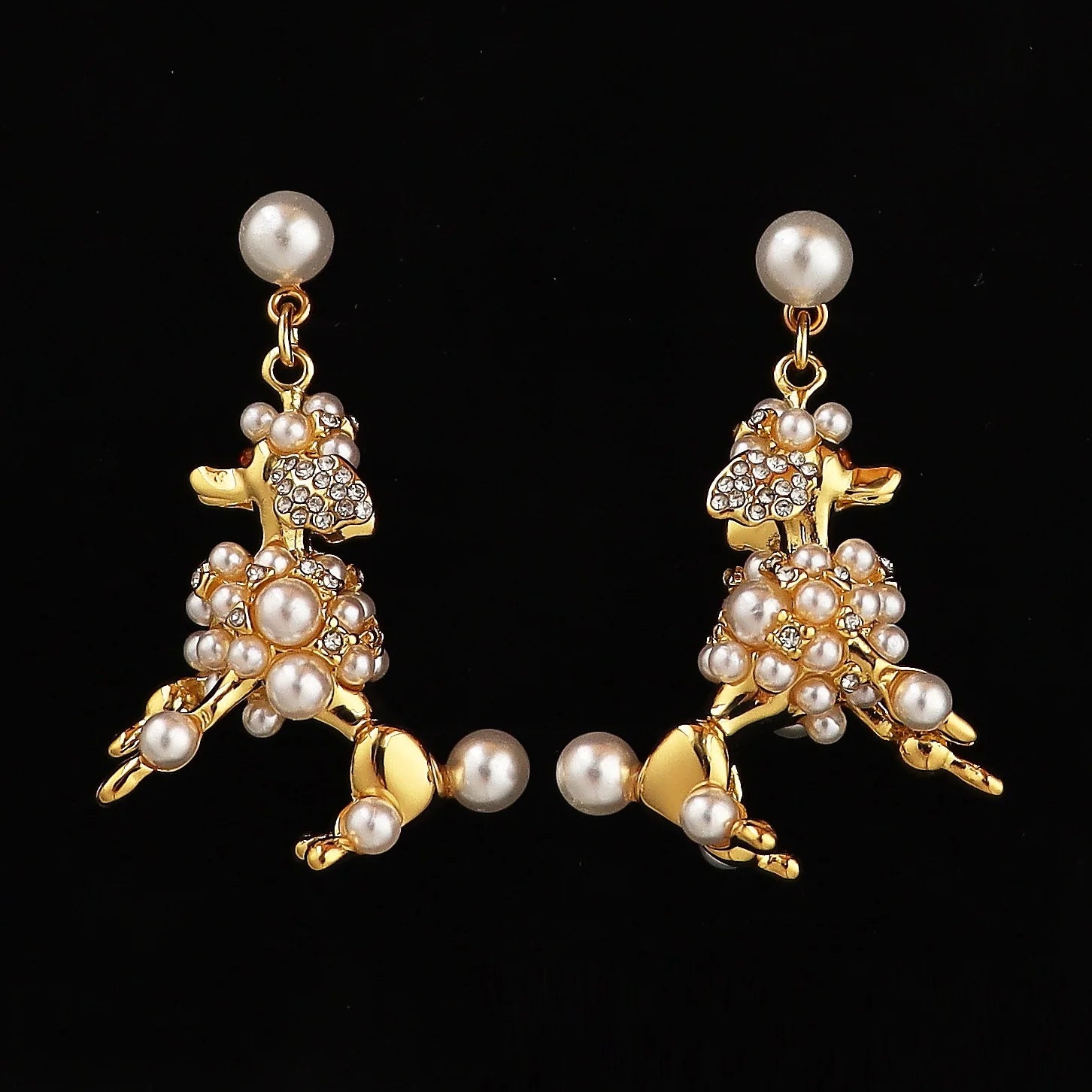 Pearl Puppy Earrings Fashion Animal Stud Earrings Jewelry Cute Gift for Girls