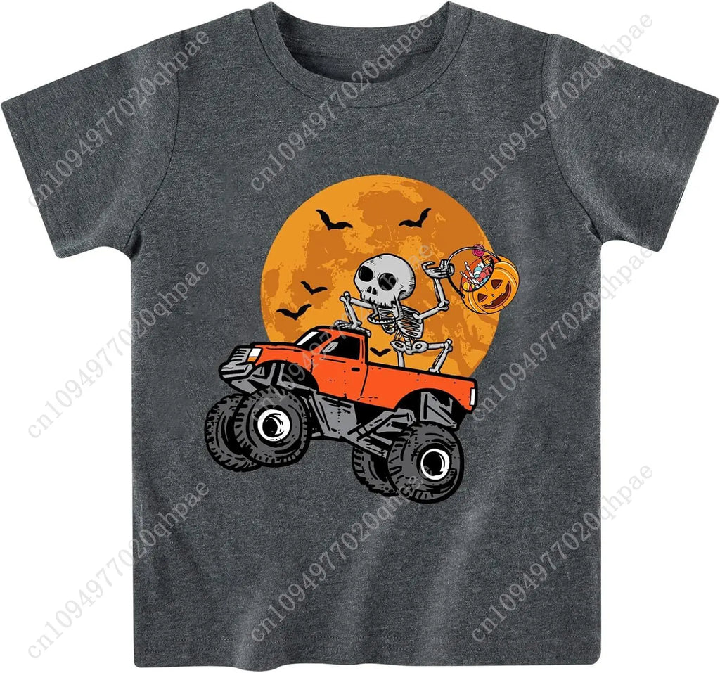 Toddler Boy Girls Halloween Shirt Pumpkin Ghost Tops Kids Outfits Short Sleeve Tshirt