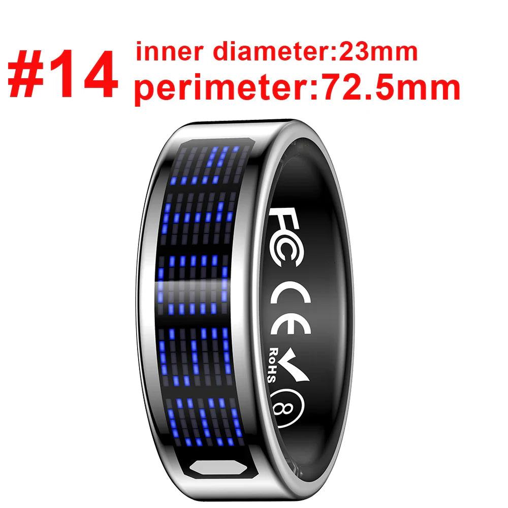 New Ultra-thin Lightweight Smart Ring Multi-functional Display Heartrate Health Caller ID Reminder Motion Detection Waterproof