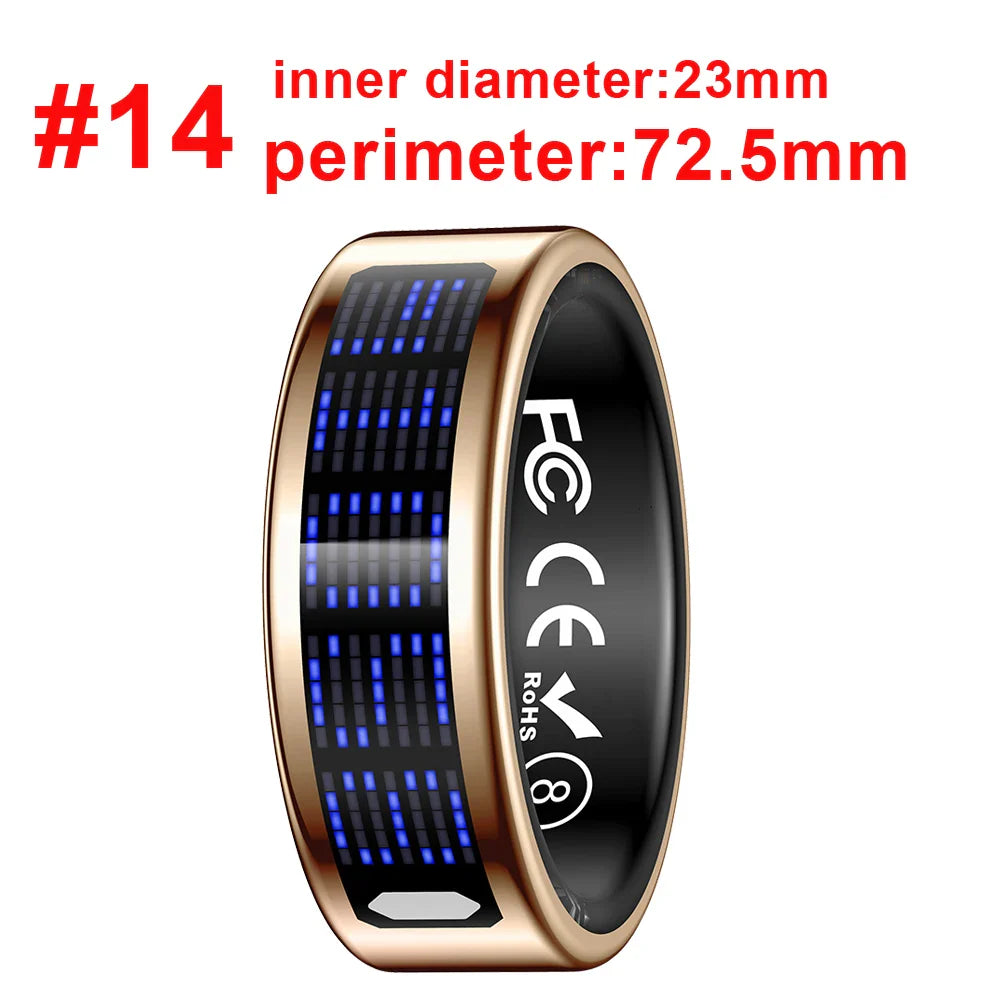 New Ultra-thin Lightweight Smart Ring Multi-functional Display Heartrate Health Caller ID Reminder Motion Detection Waterproof