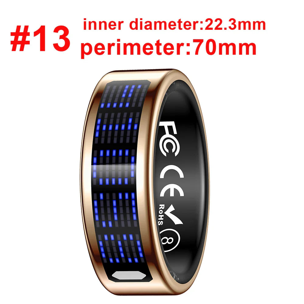 New Ultra-thin Lightweight Smart Ring Multi-functional Display Heartrate Health Caller ID Reminder Motion Detection Waterproof