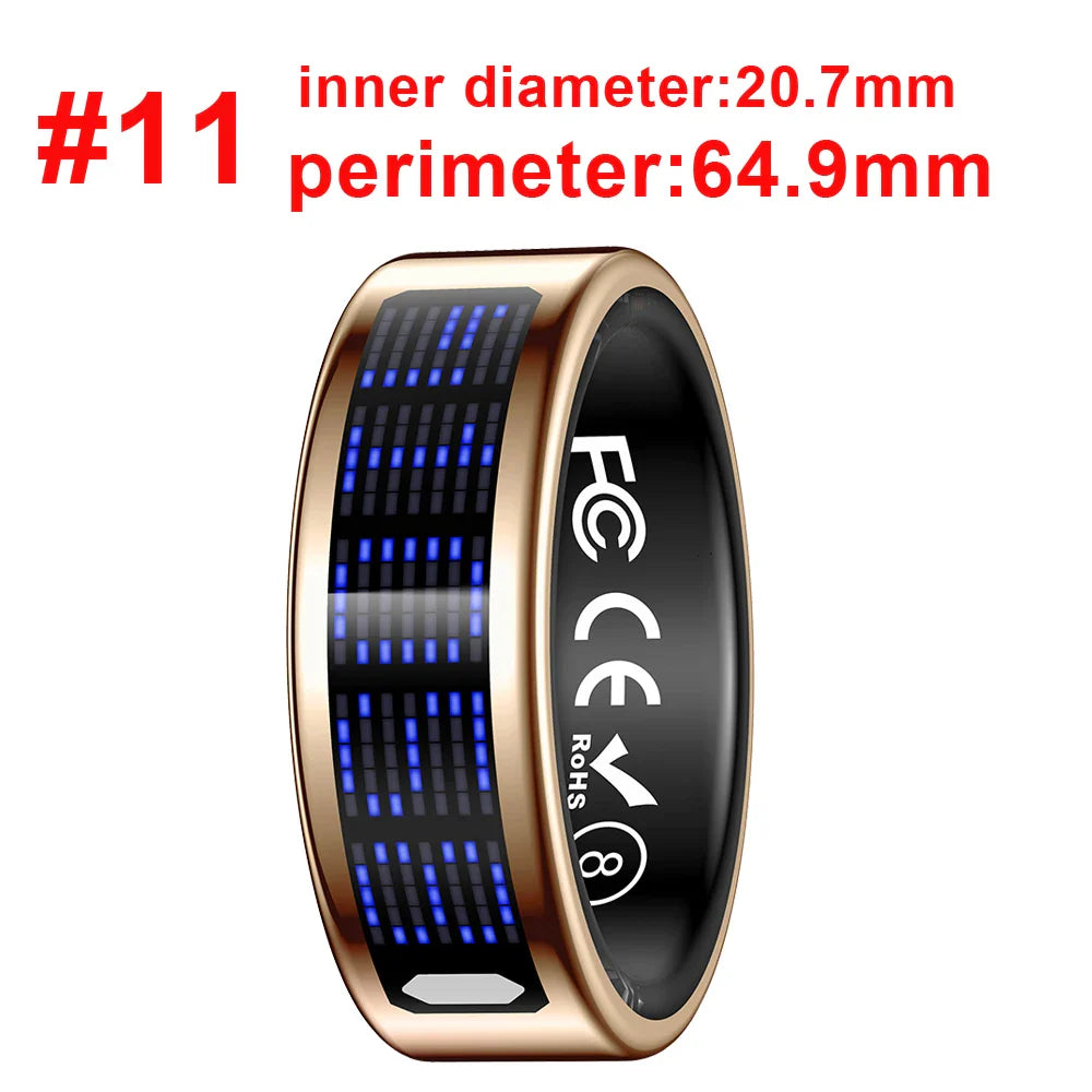 New Ultra-thin Lightweight Smart Ring Multi-functional Display Heartrate Health Caller ID Reminder Motion Detection Waterproof
