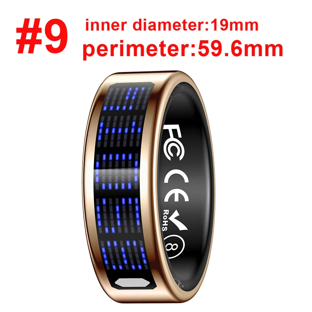 New Ultra-thin Lightweight Smart Ring Multi-functional Display Heartrate Health Caller ID Reminder Motion Detection Waterproof
