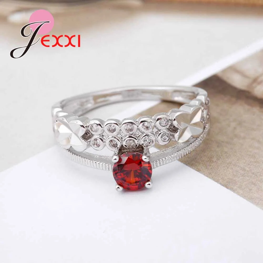 New Arrival Small Circles Jewelry 925 Sterling Silver With Black Austrian Crystal Women Party Enagaement Gift Wholesale