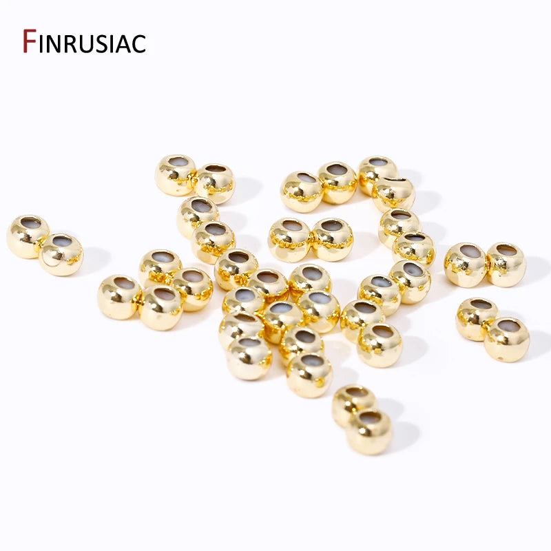 14K Gold Plated Brass Double Row Positioning Beads Silicone Adjustment Stopper Spacer Beads For DIY Jewelry Making Findings