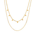 Double Layer Necklace for Women - 18K Gold Plated Stainless steel Chains, Lightweight Tangle-Free Everyday & Party Jewelry Gift