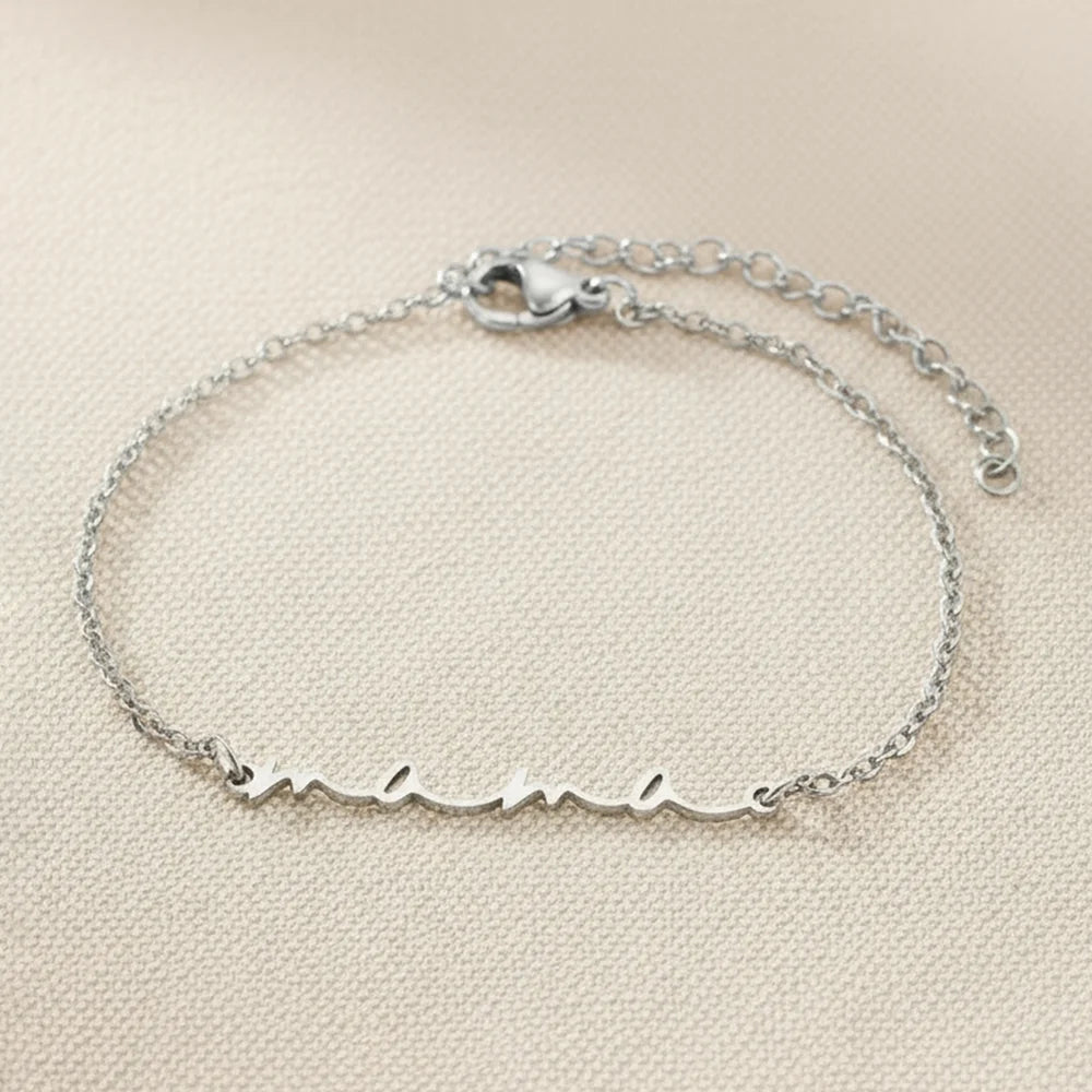 DGIDDK Stainless Steel Mama Letter Pendant Bracelet Elegant And Sophisticated Mother's Day Gift Fashionable Bracelet For Women