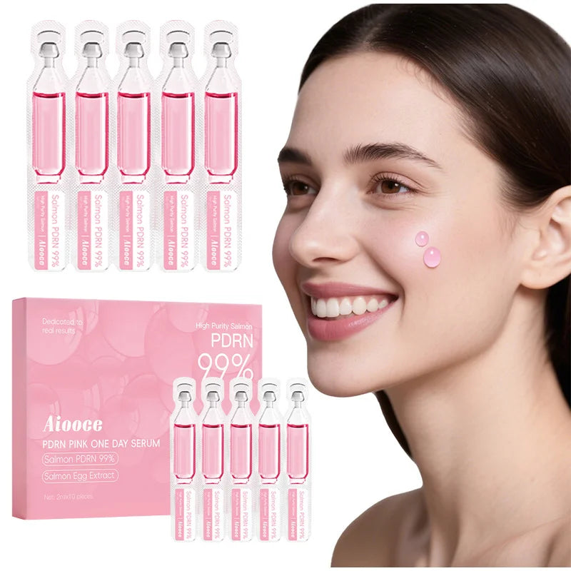 Salmon Serum Protein Peptide Essence 2ml X 10pcs Anti-aging, Wrinkle Repair, Hydrating & Brightening Face Collagen Booster Care