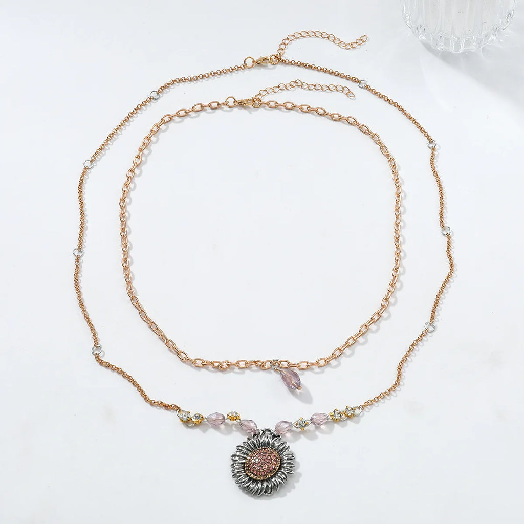 Zvoijio 2025 Autumn Sunflower Pendant Necklace