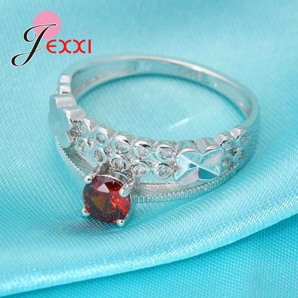 New Arrival Small Circles Jewelry 925 Sterling Silver With Black Austrian Crystal Women Party Enagaement Gift Wholesale