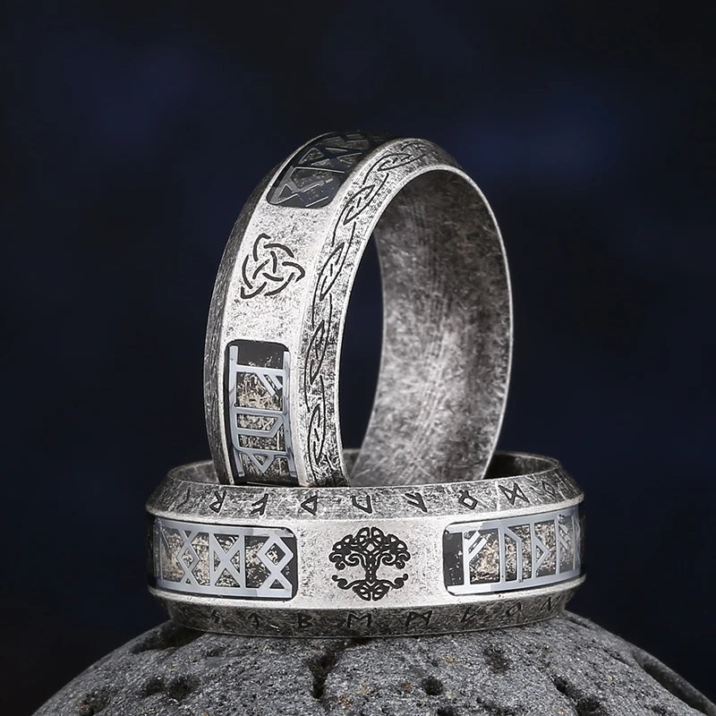 Nordic Tree Of life&Celtic Knot Rings For Men Women Stainless Steele Vintage Ring Punk Biker Amulet Viking  Jewelry Couple Gift