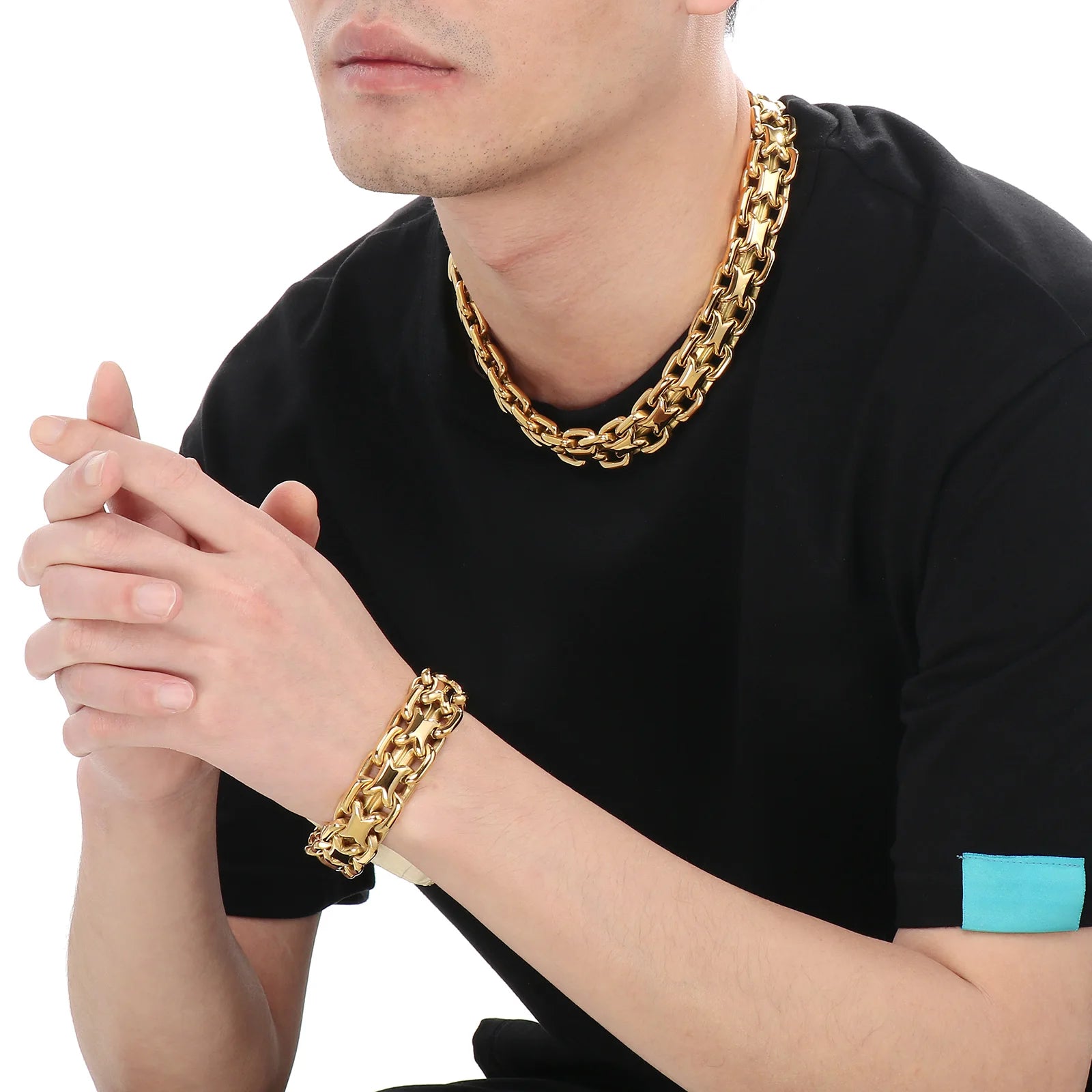 20mm Vintage Cast Handmade Chain Bracelet & Necklace For Men - Stainless Steel 316L - KS216369-KJX