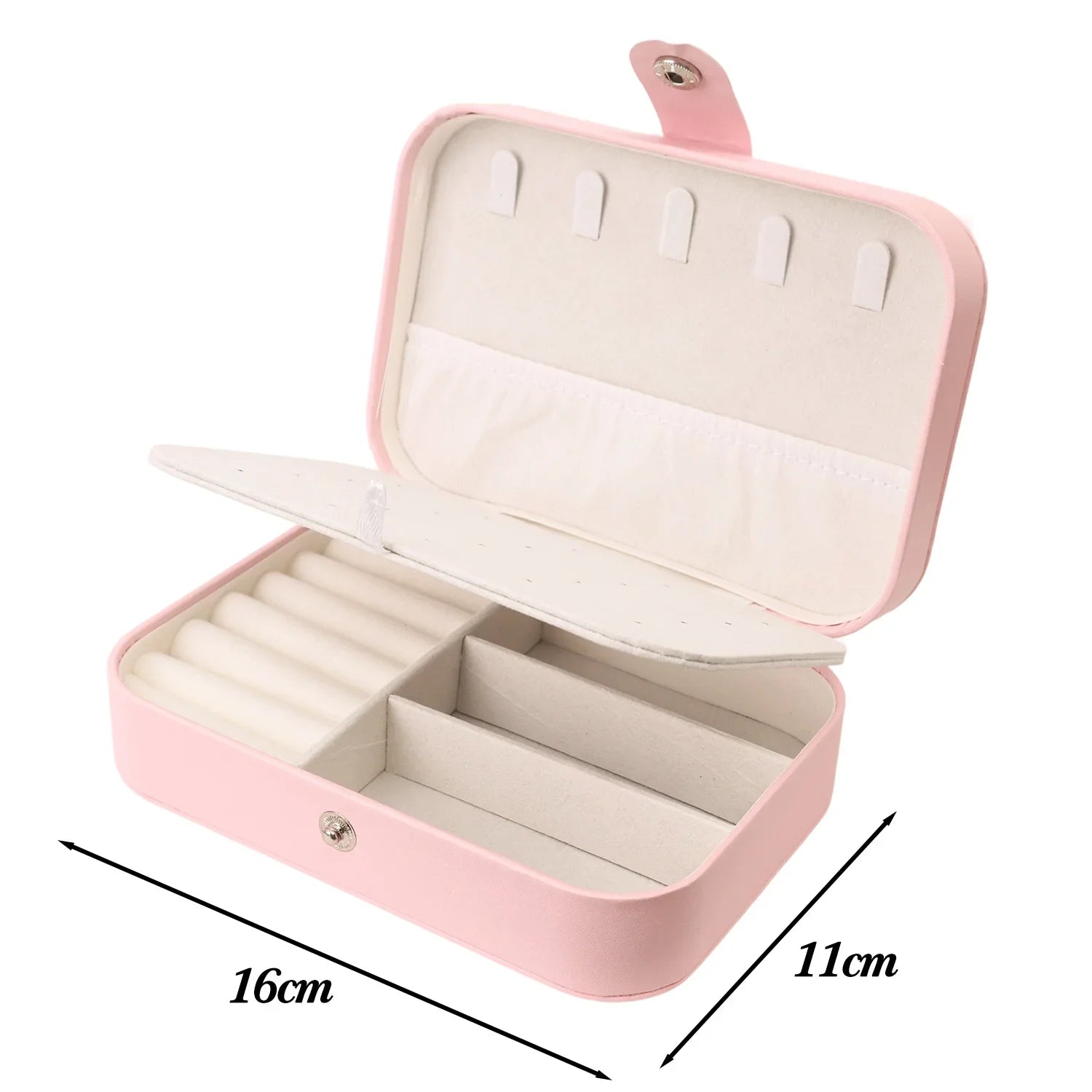 Portable Jewelry Storage Box Travel Organizer Jewelry Case Leather Storage Earrings Necklace Ring Jewelry Organizer Display Gift