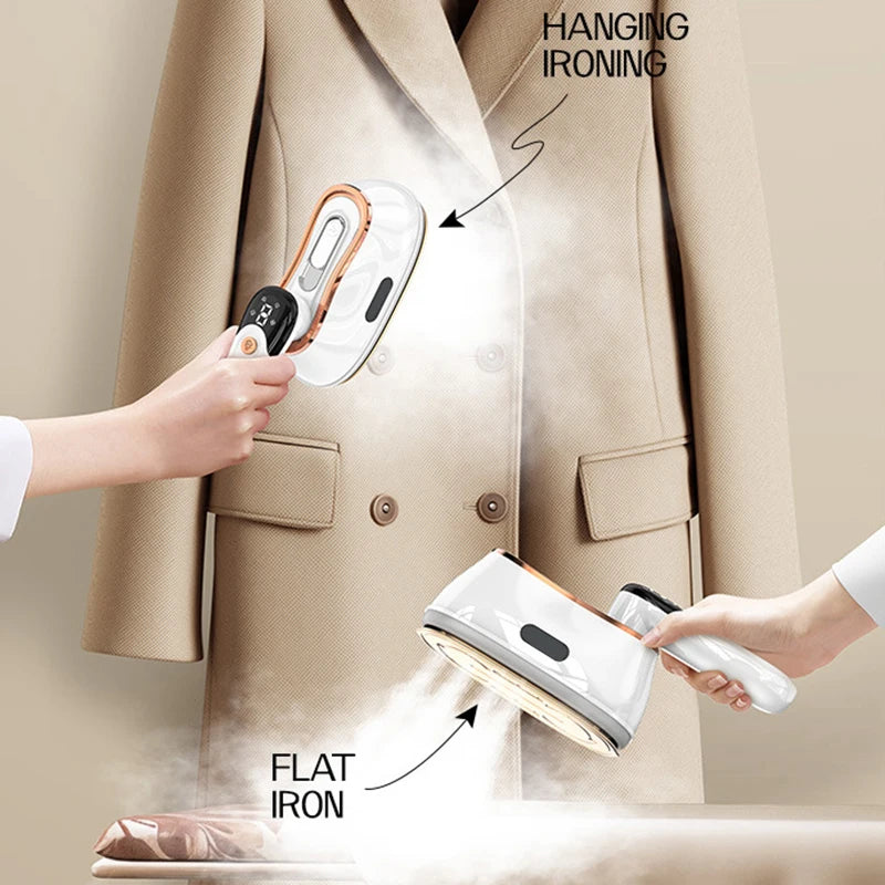 110V/220V Handheld Steam Iron Foldable Garment Steamer 1200W Power Portable 4 Speed Steamer Touch Screen Rotary Electric Iron