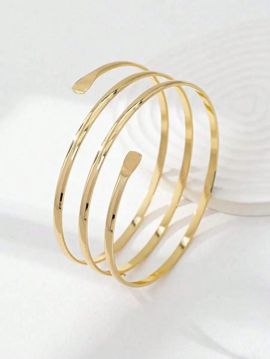 1pc Women Metal Wire Armband, Upper Arm Bracelet, Summer Body Jewelry
