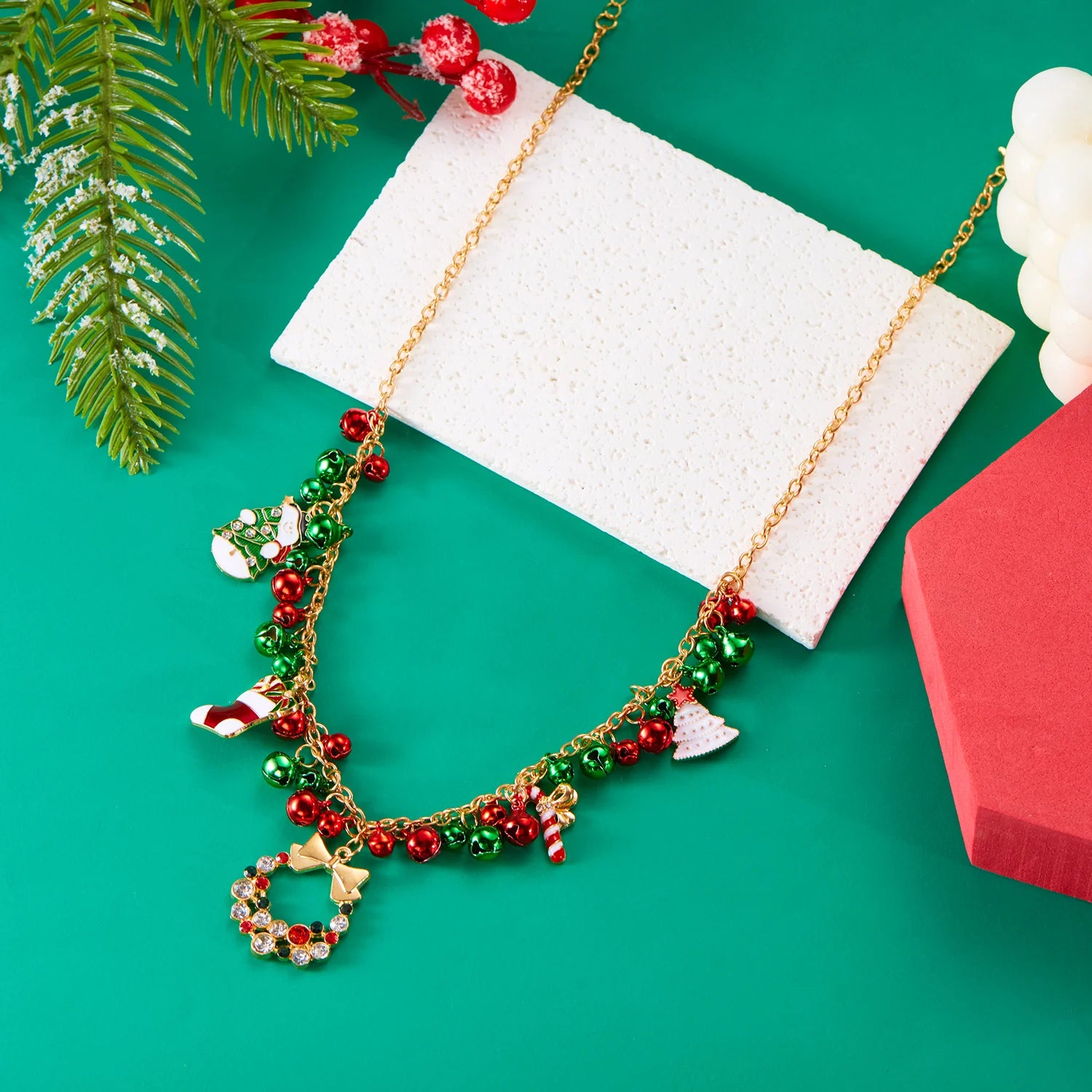 Christmas Necklace Snowman Bow Pendant Necklace Party New Year Fashion Jewelry Gift Women Girl