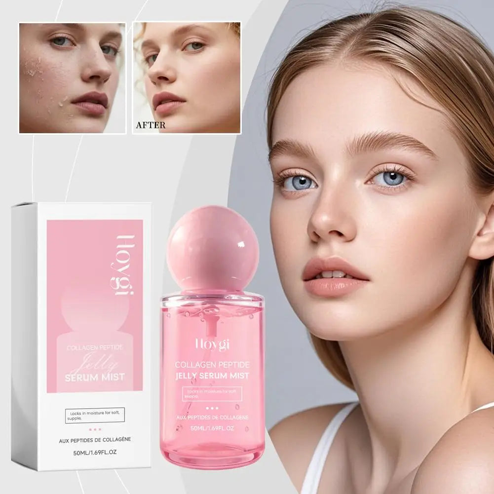 50ML 1/2/3PCS Collagen Peptide Jelly Serum Mist Deep Hydrating Face Spray Plumping Smoothing Dry Skin Revitalizing Skin Care