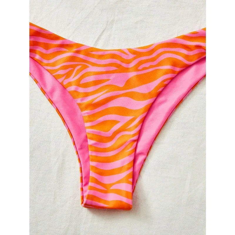 New summer vacation leopard print bikini set, summer vacation beach swimming bikini setcv