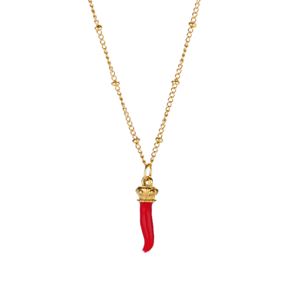 Free Shipping Vintage Chili Pendant Necklaces For Women Stainless Steel Chain Collar Necklace 2025 New Summer Beach Jewelry
