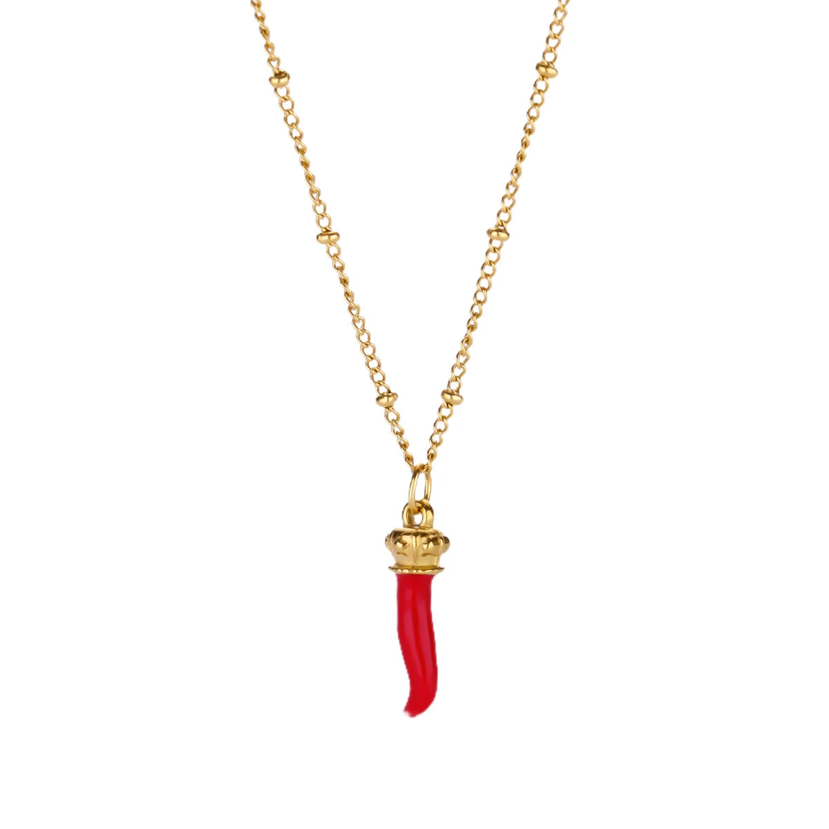 Free Shipping Vintage Chili Pendant Necklaces For Women Stainless Steel Chain Collar Necklace 2025 New Summer Beach Jewelry