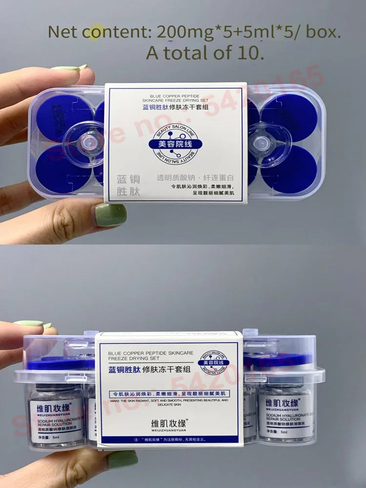 Effective Peptide 99% GHK-CU Copper  Lyophilized Powder For Anti-Aging Fade Fine Lines Improve Elasticity Repair Skin Barrier
