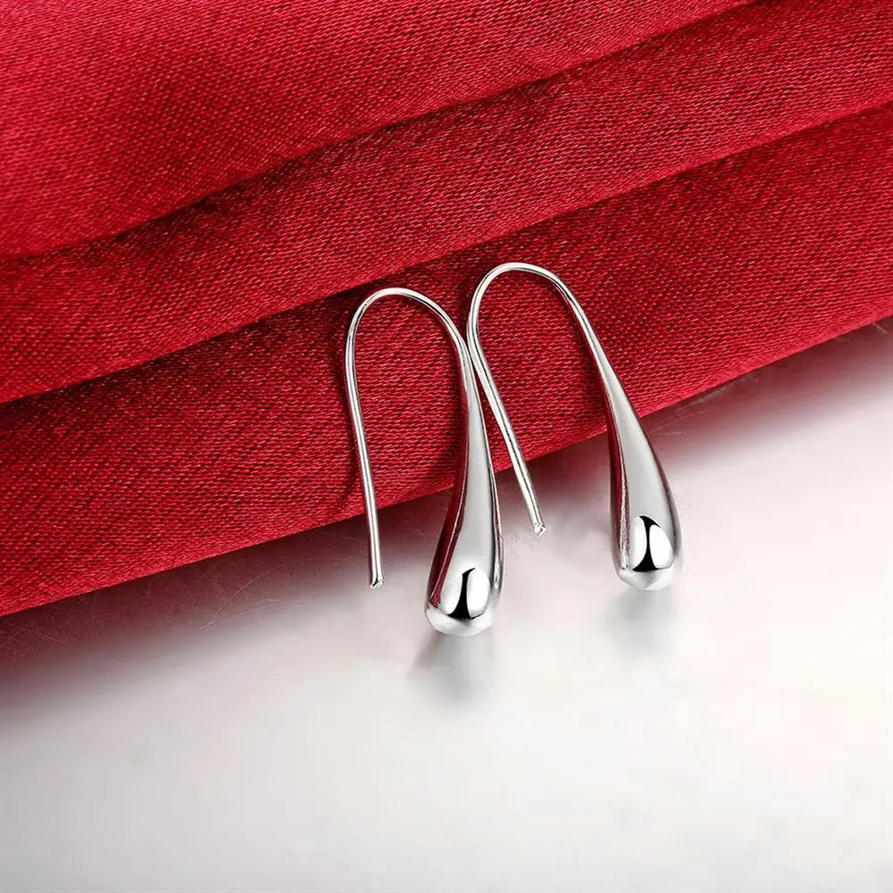 New 925 stamped silver Plated water drop chain necklaces earrings bracelets Fashion jewelry set for women wedding Accessories