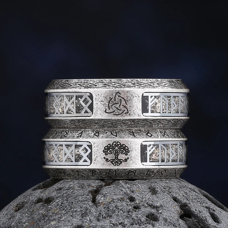 Nordic Tree Of life&Celtic Knot Rings For Men Women Stainless Steele Vintage Ring Punk Biker Amulet Viking  Jewelry Couple Gift