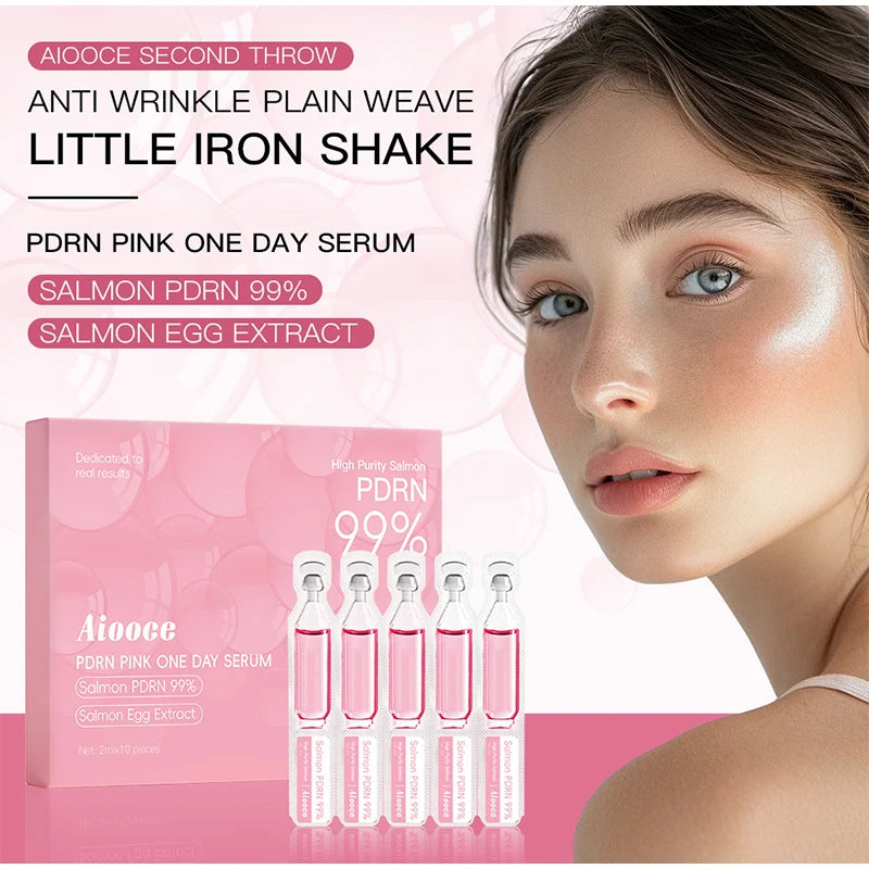 Salmon Serum Protein Peptide Essence 2ml X 10pcs Anti-aging, Wrinkle Repair, Hydrating & Brightening Face Collagen Booster Care