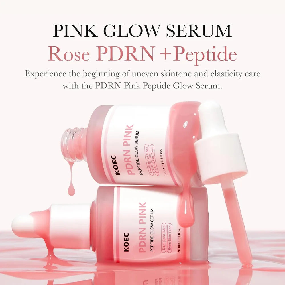 30ml Salmon PDRN Collagen Peptide Facial Ampoule Serum Kit 0.25mm Microneedle Skin Booster Serum Wrinkle Improve Skin Elasticity