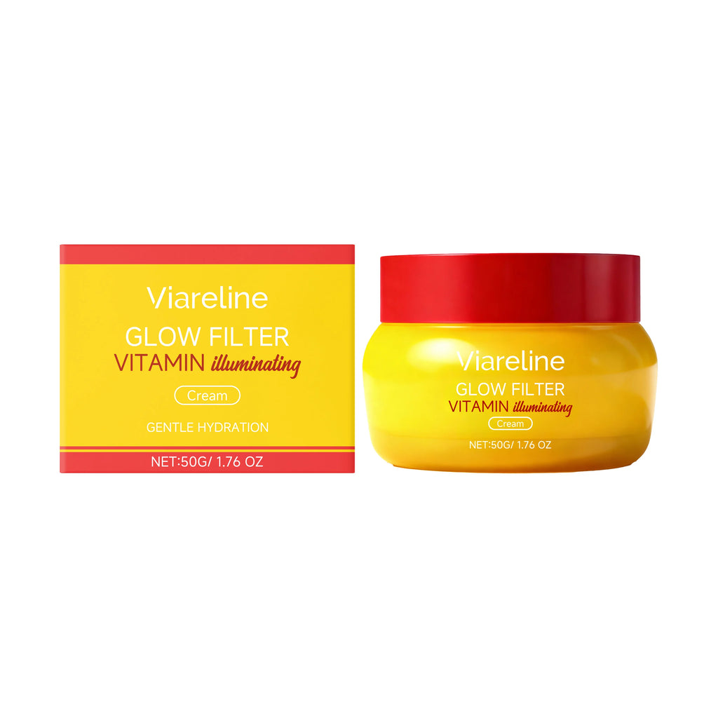 Korean Skincare Glow Filter Vitamin C-Peptide Illuminating Serum & Cream Set 30ml Serum + 50g Cream, Brightening & Hydrating Duo