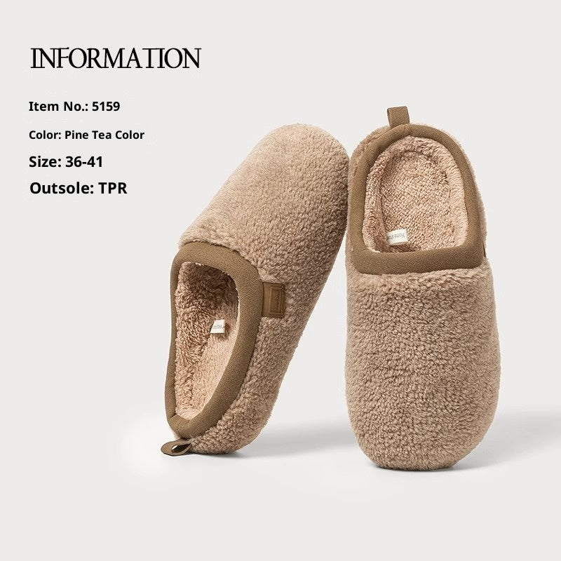 Home Indoor Non-slip Warm Velvet Cotton Slippers Women's