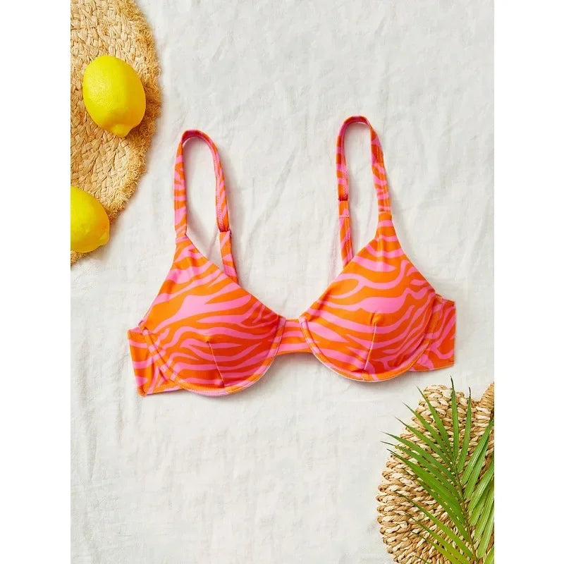New summer vacation leopard print bikini set, summer vacation beach swimming bikini setcv