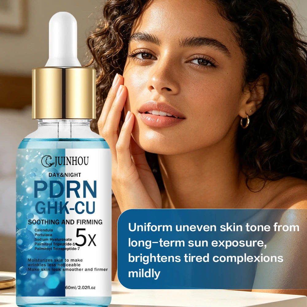 JUINHOU PDRN GHK-CU Copper Peptide Facial Serum Firming Dull Skin Fine Lines Hydrating Brightening Facial Essence For Daily Face