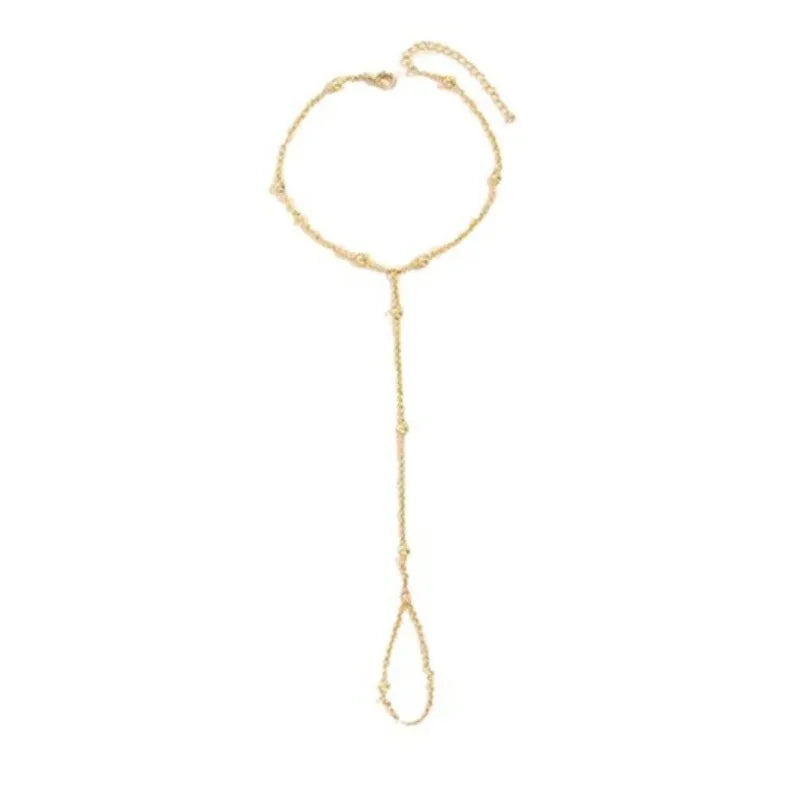 Unique Gold Silver Finger Chain Women’s Trendy Minimalist Delicate Knuckle Chain Jewelry