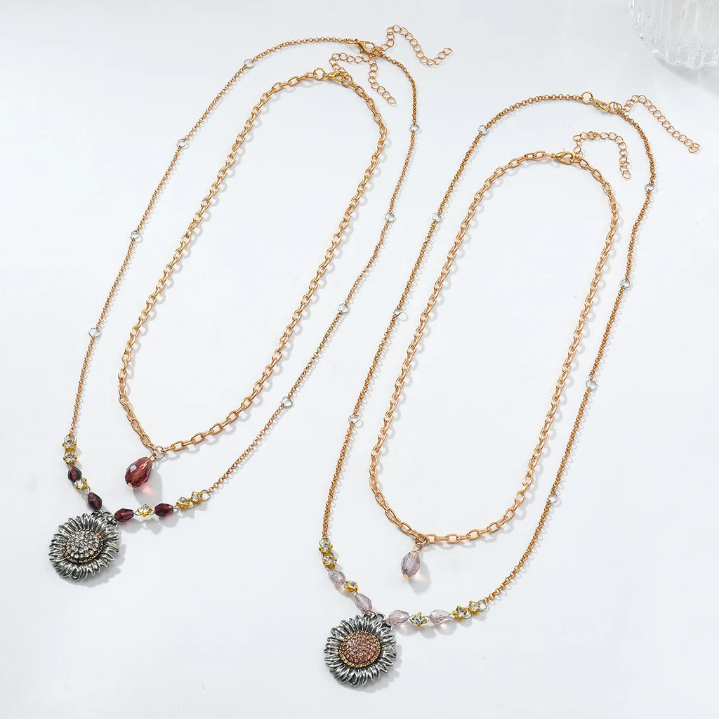Zvoijio 2025 Autumn Sunflower Pendant Necklace