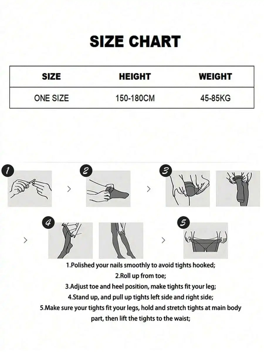 1pc Vertical Striped High Elasticity Fishnet Leggings, Sexy Tight Stockings Gothic Punk Fashion