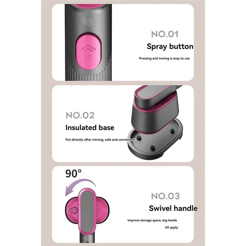 M02K-Portable Handheld Garment Steamer Steam Iron 3 In 1 Vertical Iron For Clothes Ironing Wet Dry Ironing Machine