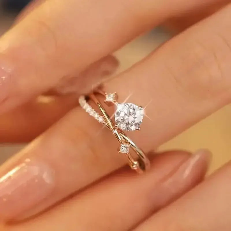 Кольцо Женское Rings of Saturn Jewelry Silver for Women Romantic Color Moissanite Wedding Rings Gold Flash 1 Pcs